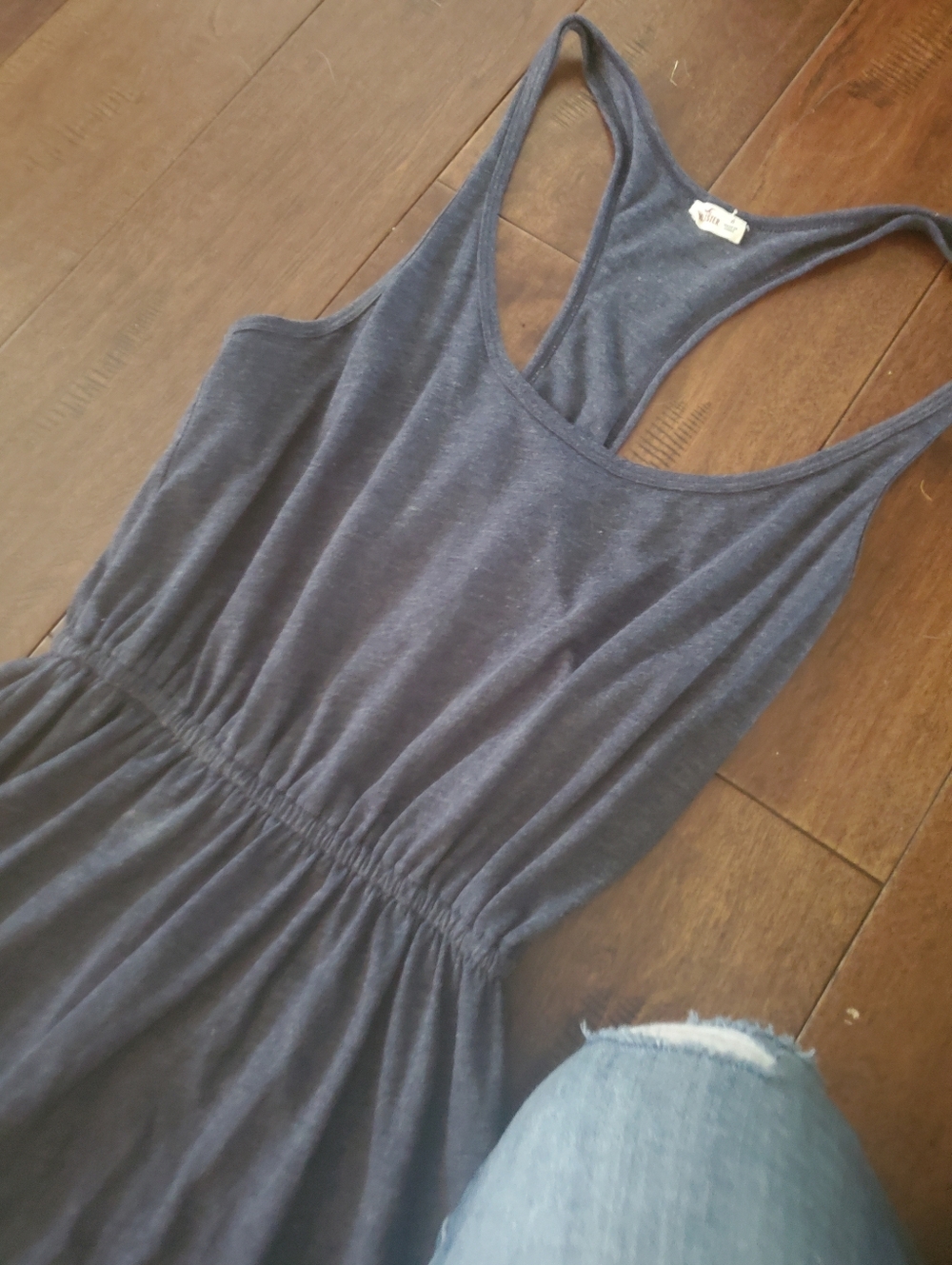 Hollister Navy  Racerback Maxi Dress Size Medium Tshirt Material - Picture 3 of 3